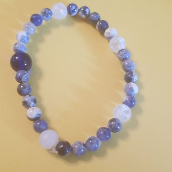 Mens Sodalite 6mm, 8" Bracelet Custom made new Mental Performance Energy Enhance - Picture 3 of 9